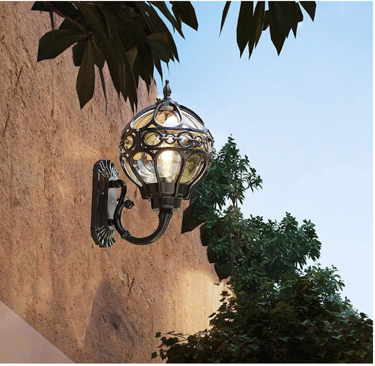 Kinkiet zewnętrzny Vintage E27 IP44 – czarny