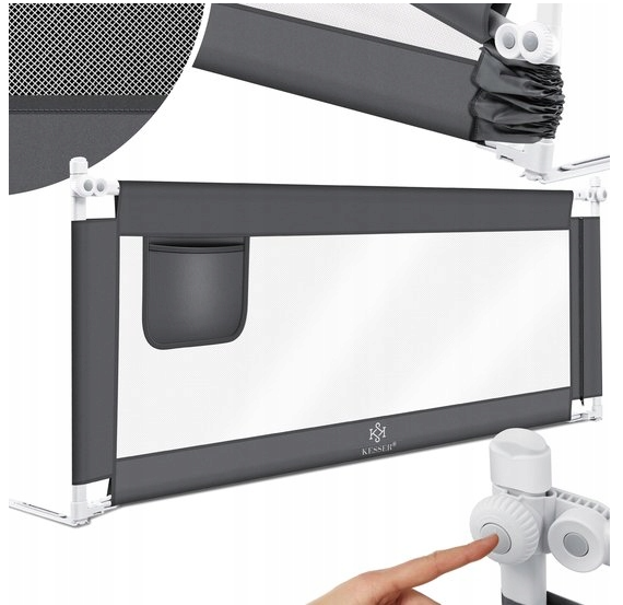 BARIERKA OCHRONNA NA ŁÓŻKO OSŁONA ZABEZPIECZAJĄCA 200 X 44 X 72-96