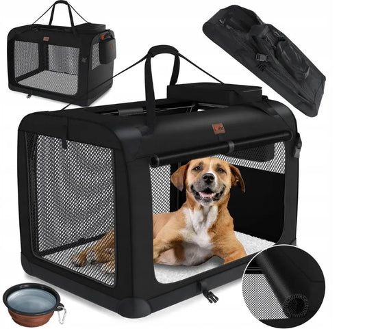 TRANSPORTER SKŁADANY DLA PSA CZARNY XL