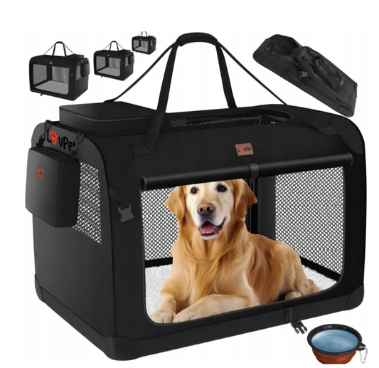 TRANSPORTER SKŁADANY DLA PSA Czarny L