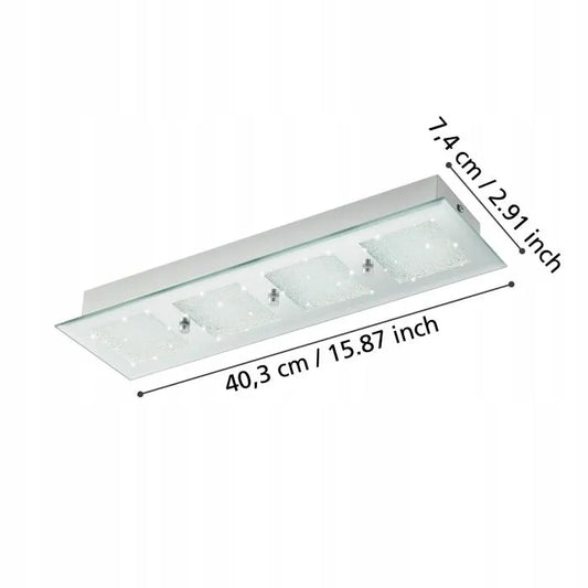 LAMPA SUFITOWA LED PLAFON SZKLANY KRYSZTAŁKI 1800LM 4000K