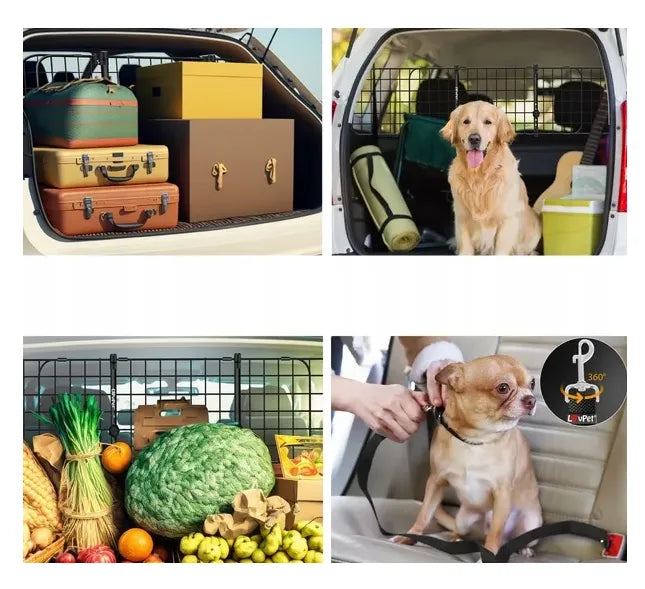 PRZEGRODA SAMOCHODOWA DLA PSA PASY BEZPIECZEŃSTWA ROZKŁADANA 91-153 X 30 CM