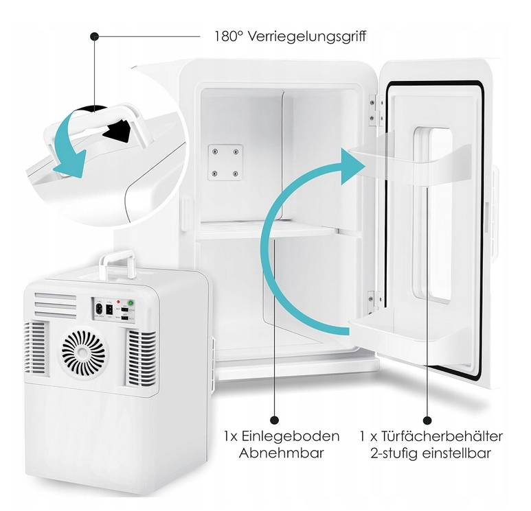 Mini lodówka 2w1 – chłodzenie i podgrzewanie, 15 l