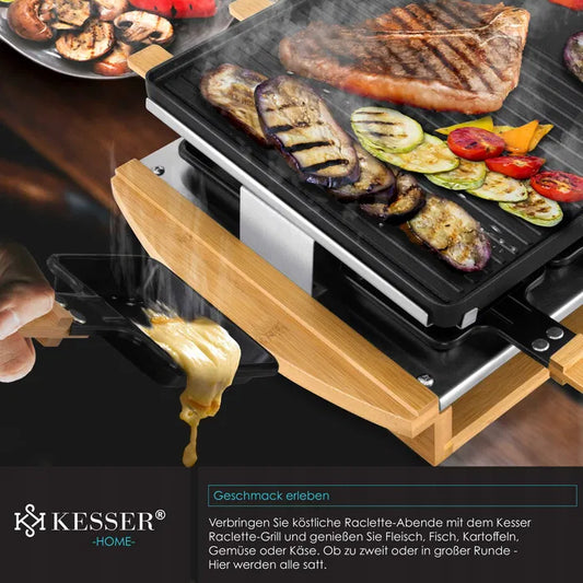 Raclette grill elektryczny KESSER PŁYTA bambusowy 1200 W