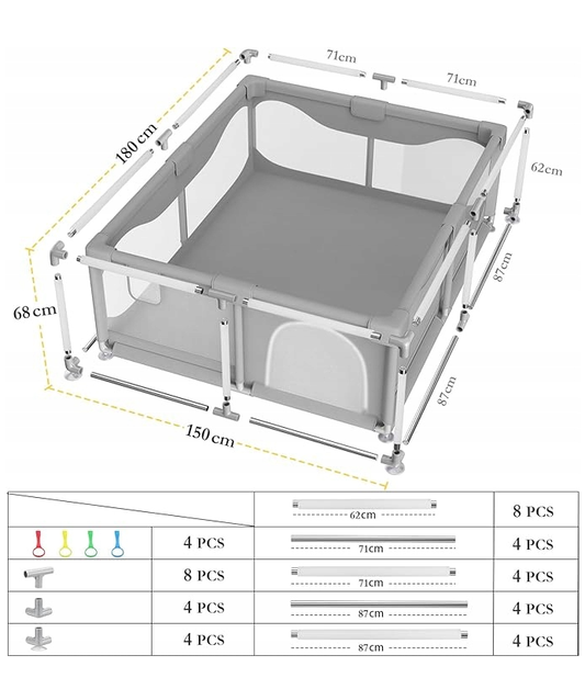 Kojec dla dzieci Valquid – duży, bezpieczny i stabilny
