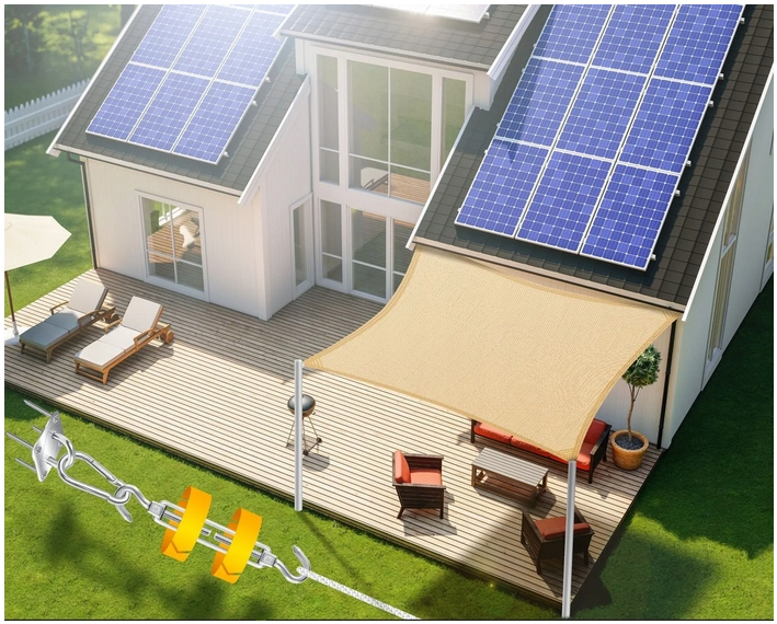 ŻAGIEL PRZECIWSŁONECZNY KWADRATOWY 2X2 M BEŻOWY HDPE