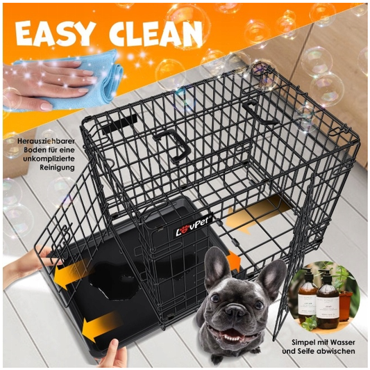 SKŁADANA KLATKA DLA PSA TRANSPORTOWA 80 cm x 48 cm x 56 cm