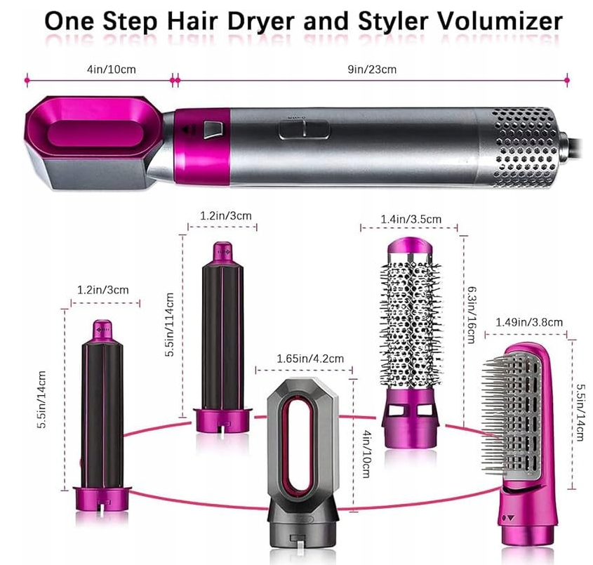 SUSZARKO LOKÓWKA 5in1 Rosberg R51100W – Nowy zestaw do stylizacji włosów 5 w 1