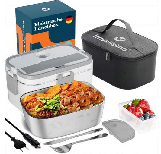 Elektryczny Pojemnik na Lunch 1800 ml, 80W 220V/12V/24V ze Stali Nierdzewnej