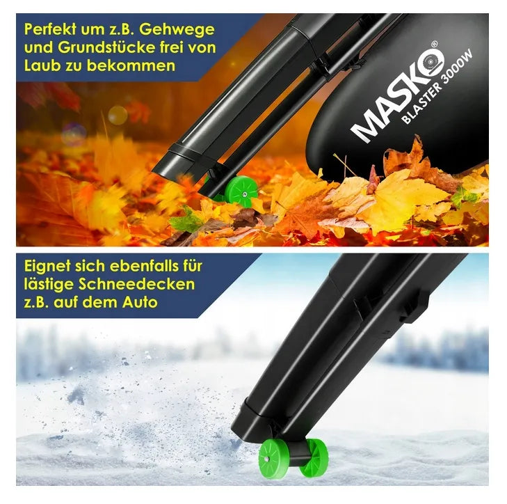 ELEKTRYCZNY ODKURZACZ DO LIŚCI 3W1 3000W 45L DMUCHAWA I ROZDRABNIACZ 3.5 KG