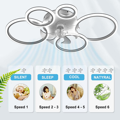 Nowoczesny wentylator sufitowy LED z pilotem