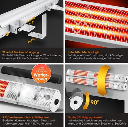 PROMIENNIK PODCZERWIENI OGRZEWACZ TARASOWY GRZEJNIK NA PODCZERWIEŃ KESSER
