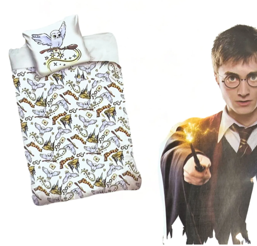 POŚCIEL HARRY POTTER BAWEŁNIANA 135X200 80X80 BAWEŁNA 100%