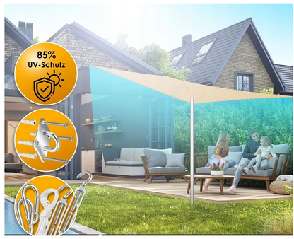 ŻAGIEL PRZECIWSŁONECZNY KWADRATOWY 2X2 M BEŻOWY HDPE