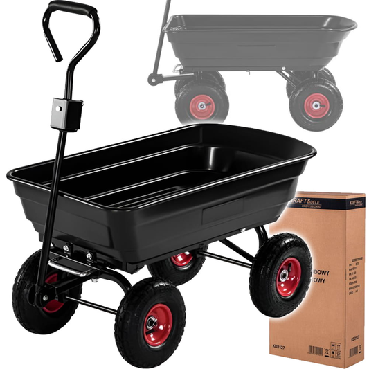 WÓZEK OGRODOWY TRANSPORTOWY TACZKA WYWROTKA PRZYCZEPKA 3W1 300KG 75L