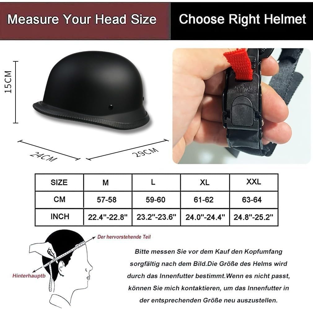 Retro kask motocyklowy otwarty z okularami – XXL (61–62 cm)