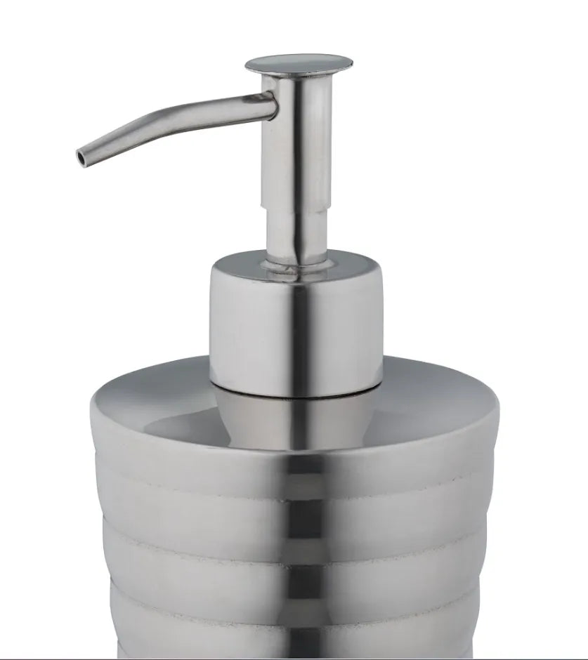 ZESTAW ŁAZIENKOWY 5-ELEMENTOWY SREBRNY BŁYSK STAL NIERDZEWNA