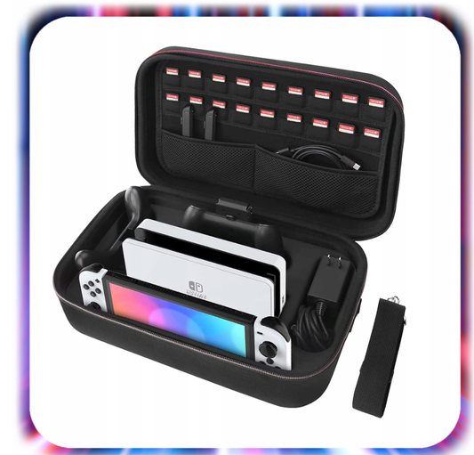 FUTERAŁ WALIZKA NA KONSOLĘ NINTENDO SWITCH OLED V1 V2 ORGANIZER ETUI 18SLOT