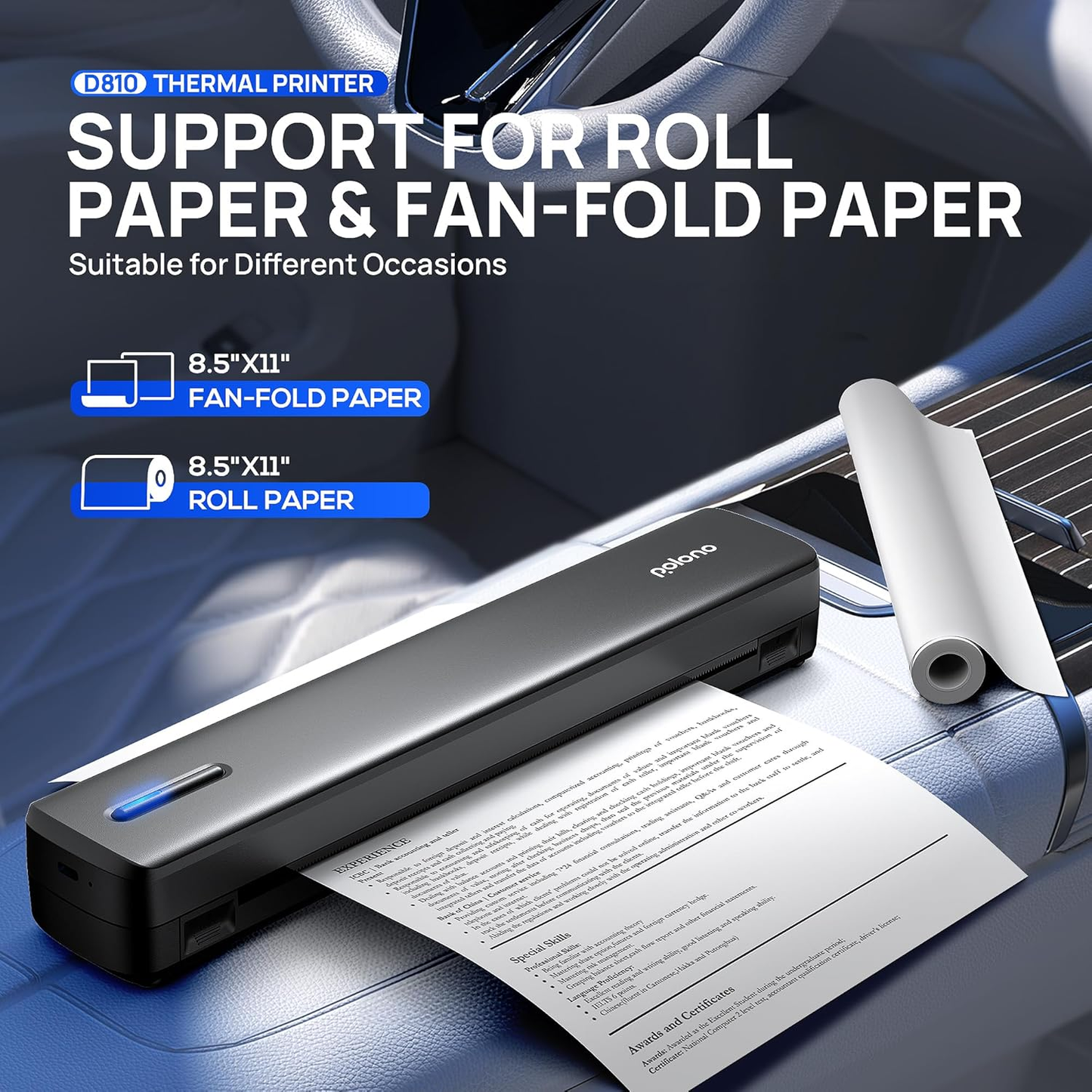 POLONO D810 – przenośna drukarka termiczna Bluetooth