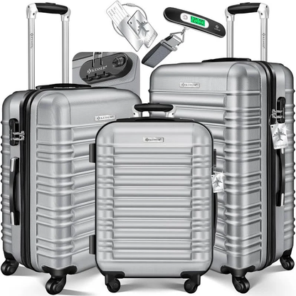 Zestaw 3 walizek KESSER M / L / XL – ABS, kółka 360°, zamek szyfrowy