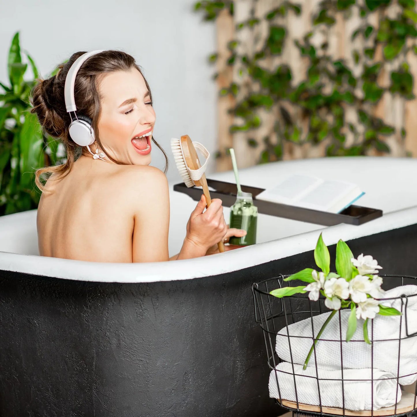 PÓŁKA NAKŁADKA NA WANNĘ ŁAZIENKOWA BAMBUSOWA