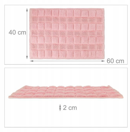 Antypoślizgowa mata puszysty dywanik łazienkowy pod prysznic różowy 60x40cm