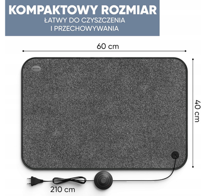 Björn&Schiller Elektryczna mata grzewcza dywanik do stóp 75 W 40x60
