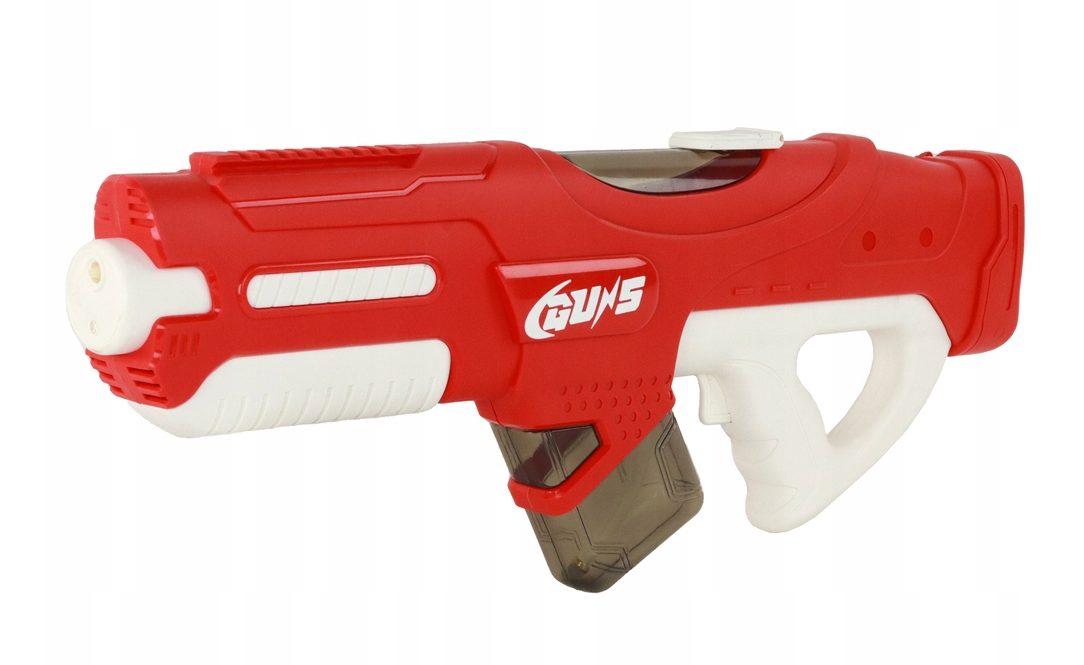 Duży Czerwony Pistolet na Wodę 750 ml z okularami – zasilanie akumulatorowe ELEKTRYYCZNY