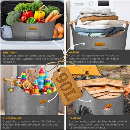 KOSZ NA DREWNO SKŁADANY TORBA 90L KESSER