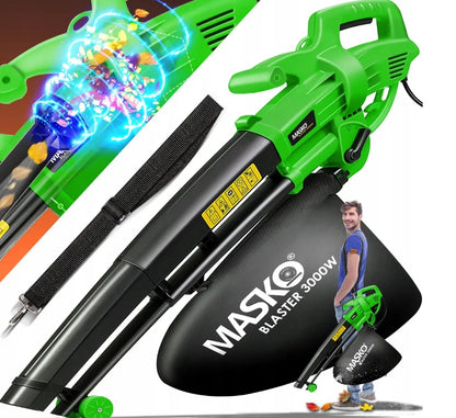 ELEKTRYCZNY ODKURZACZ DO LIŚCI 3W1 3000W 45L DMUCHAWA I ROZDRABNIACZ 3.5 KG