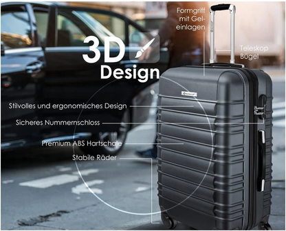 Walizka podróżna 84L twarda na kółkach ABS – antracyt