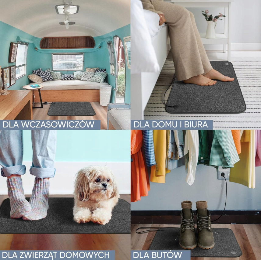 Björn&Schiller Elektryczna mata grzewcza dywanik do stóp 75 W 40x60