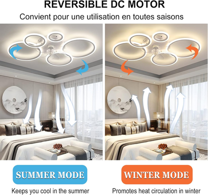 Nowoczesny wentylator sufitowy LED z pilotem