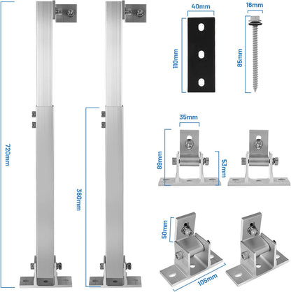 Uchwyt na panel słoneczny, aluminiowy uchwyt na panel słoneczny regulowany kąt 15°–30°