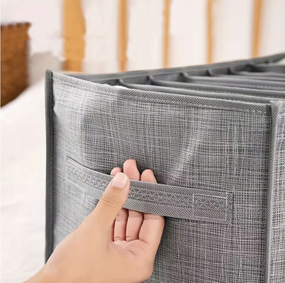 Organizer Na Ubrania Spodnie Koszulki Bieliznę Siedem Przegródek Szary