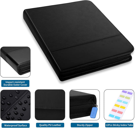 Album na karty kolekcjonerskie, 540-kieszeniowy segregator na karty z 30 odpinanymi rękawami, segregator na karty kolekcjonerskie PU Zip z 9 kieszeniami