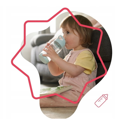 Badabulle Kubek Niekapek Bidon ze Słomką 350ml