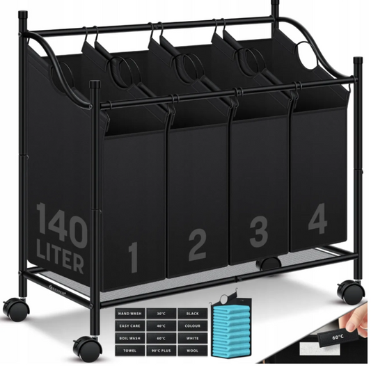 Kosz na pranie 4 przegrody