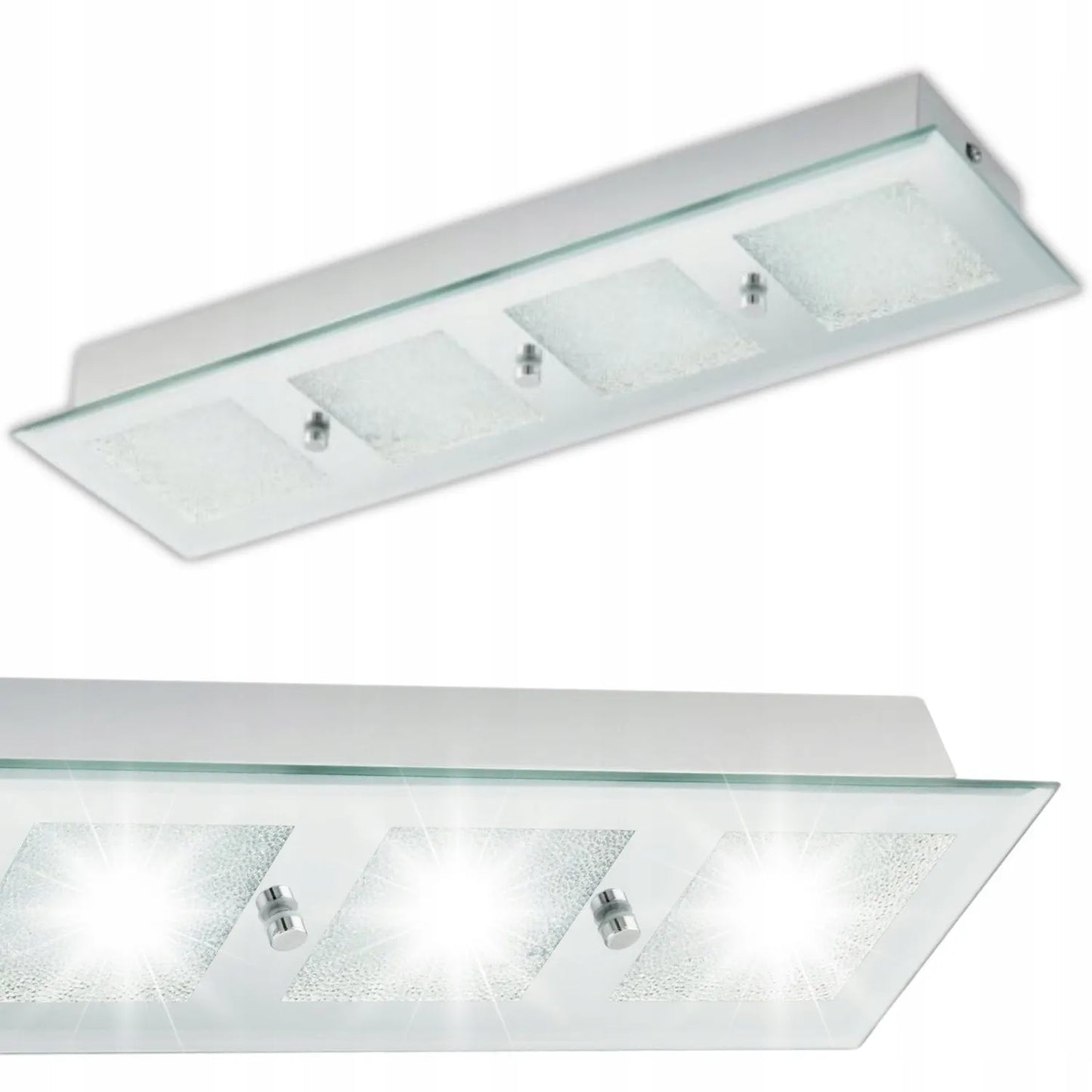 LAMPA SUFITOWA LED PLAFON SZKLANY KRYSZTAŁKI 1800LM 4000K