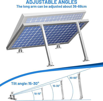 Uchwyt na panel słoneczny, aluminiowy uchwyt na panel słoneczny regulowany kąt 15°–30°