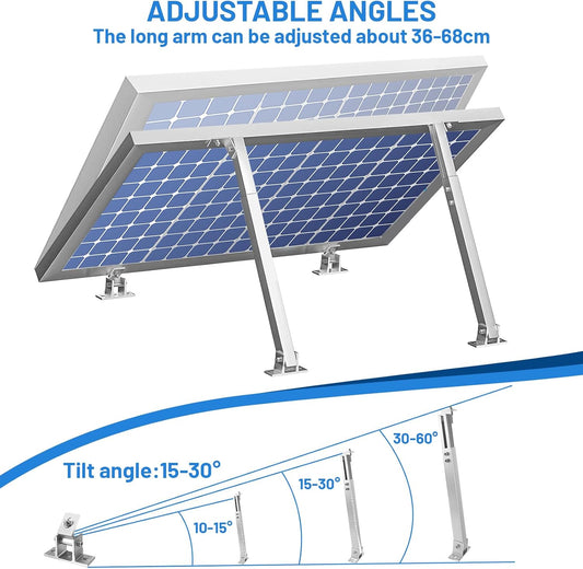 Uchwyt na panel słoneczny, aluminiowy uchwyt na panel słoneczny regulowany kąt 15°–30°