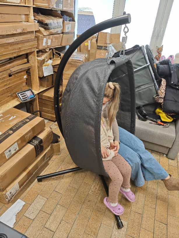 Fotel wiszący wolnostojący antracyt 90 cm 150 kg KESSER