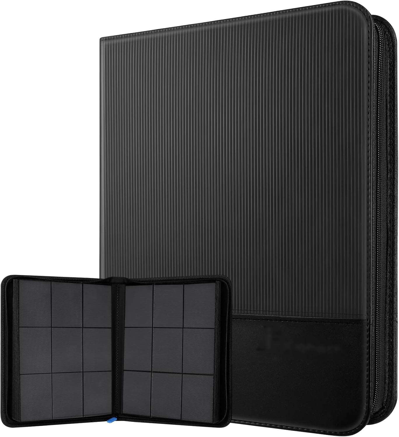 Album na karty kolekcjonerskie, 540-kieszeniowy segregator na karty z 30 odpinanymi rękawami, segregator na karty kolekcjonerskie PU Zip z 9 kieszeniami