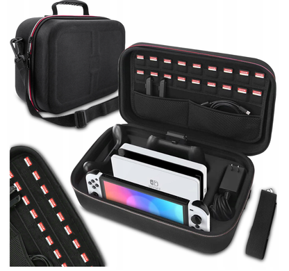 FUTERAŁ WALIZKA NA KONSOLĘ NINTENDO SWITCH OLED V1 V2 ORGANIZER ETUI 18SLOT