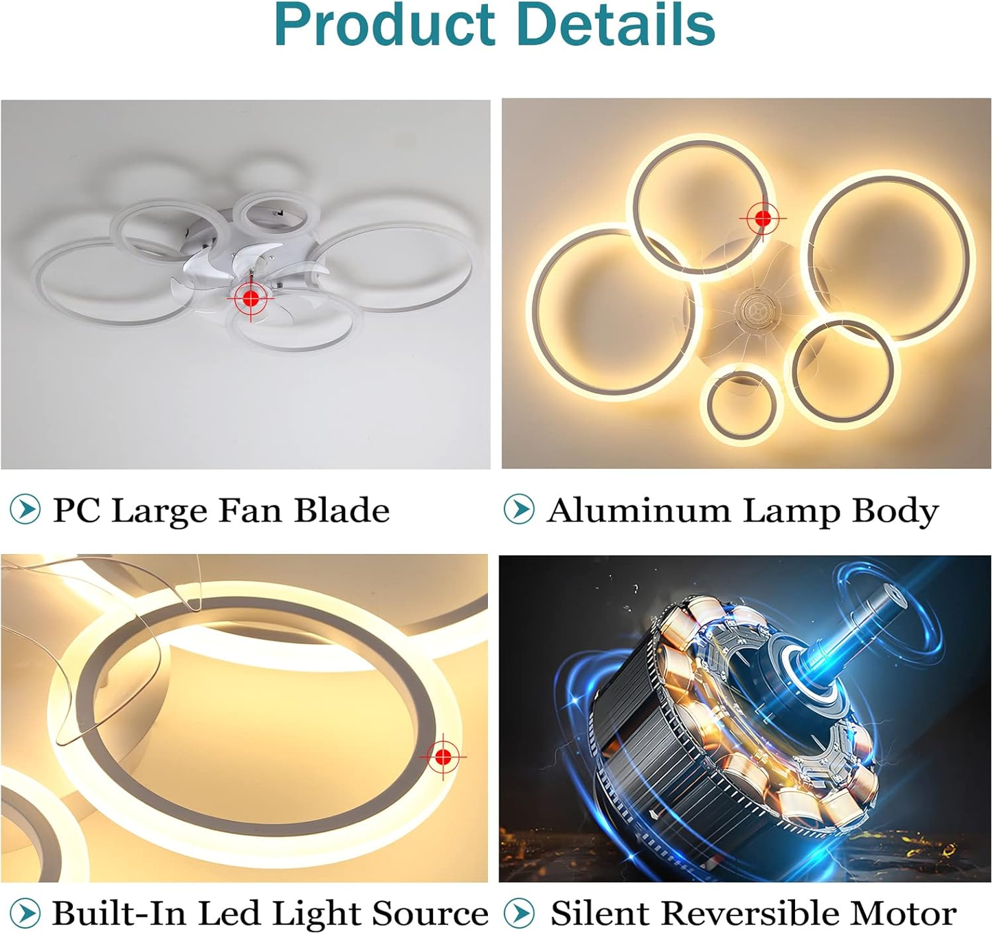 Nowoczesny wentylator sufitowy LED z pilotem