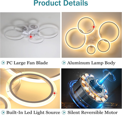Nowoczesny wentylator sufitowy LED z pilotem