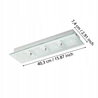 LAMPA SUFITOWA LED PLAFON SZKLANY KRYSZTAŁKI 1800LM 4000K