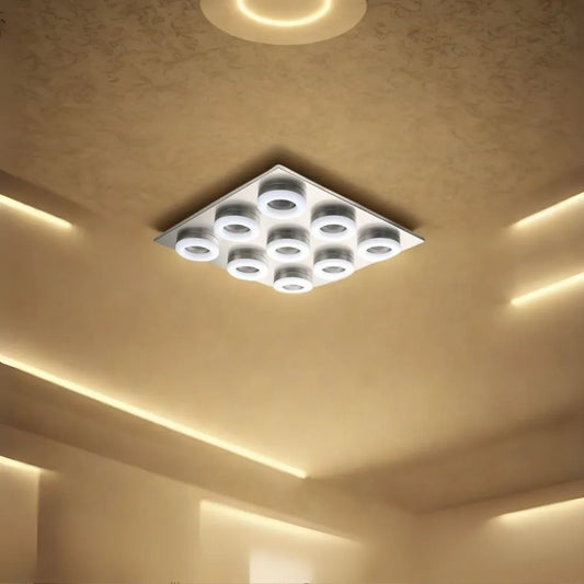 EGLO BRESSANONE LAMPA SUFITOWA LED NIKIELMAT 9-PUNKTOWA