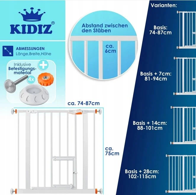 Barierka bramka na drzwi schody rozporowa