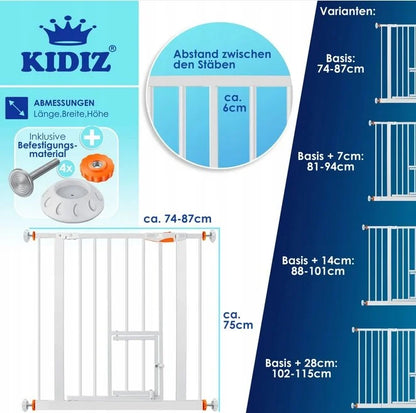 Barierka bramka na drzwi schody rozporowa